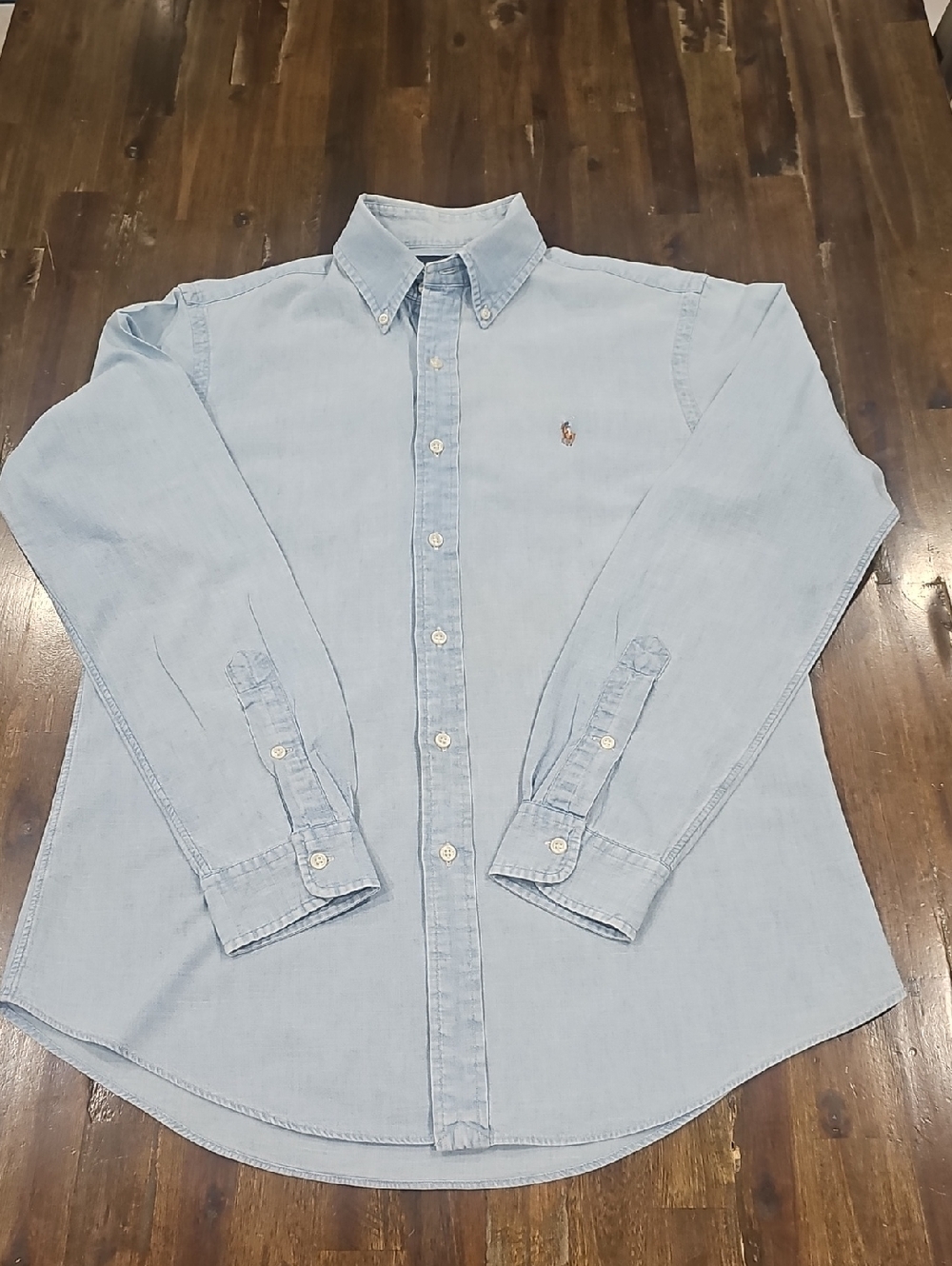 Ralph Lauren Light Blue Chambray Long-Sleeve Button-Down Shirt